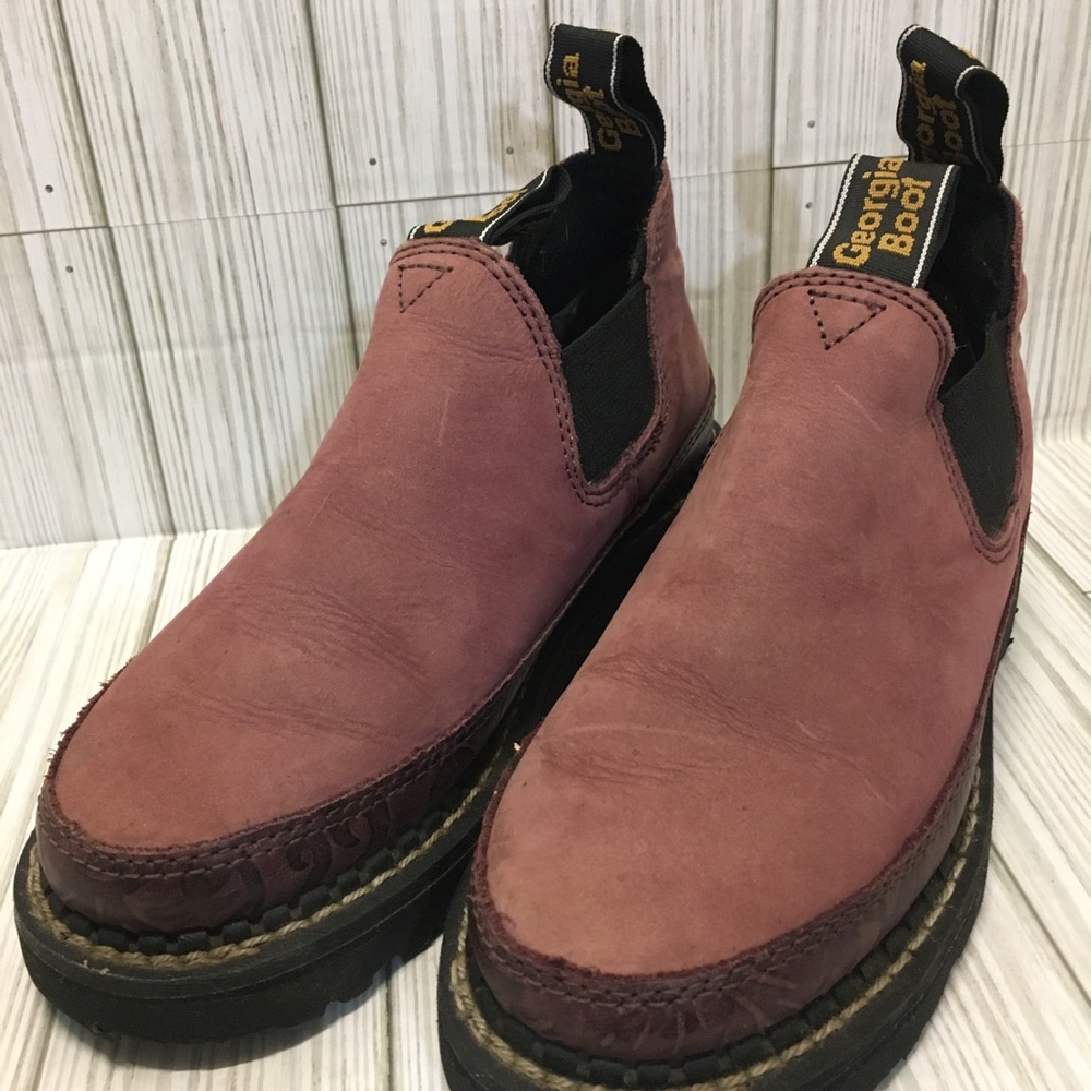 GEORGIA BOOT Womens 3" Purple Leather Romeo 5.5M - for the Girly Girly Tomboy.